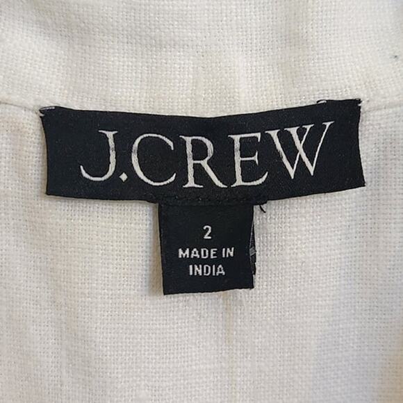 NWT J. Crew Gamine Shirtdress In White Linen Gold Button Detail 2 - Picture 8 of 10